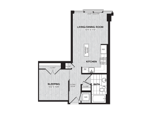 Studio (574 SF)