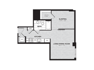 Studio (617 SF)