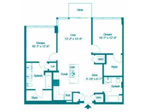 Cobalt | 2 bed 2 bath | from 1054 square feet