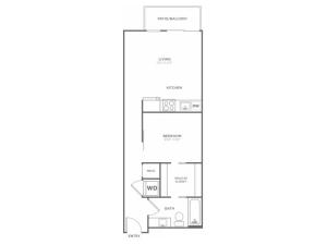 One Bedroom One Bath (590 SF)
