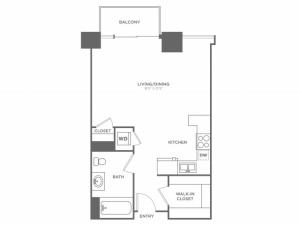 Studio1 bath | from 554 square feet