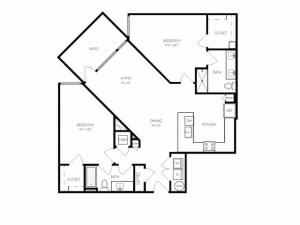 B7 | 2 bed 2 bath | from 1306 square feet