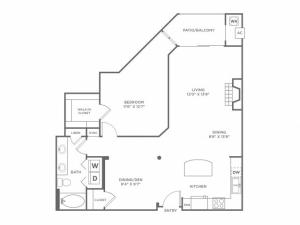 1 bed 1 bath | 987 SF