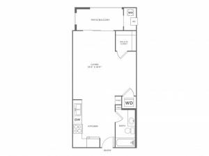 StudioOne Bath | 524 SF