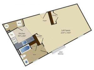 Studio 4 | Studio1 bath | from 585 square feet