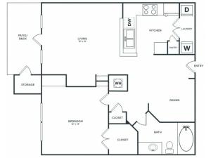 A2 | 1 bed 1 bath | from 866 square feet