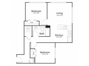 2a2 | 2 bed 2 bath | from 894 square feet