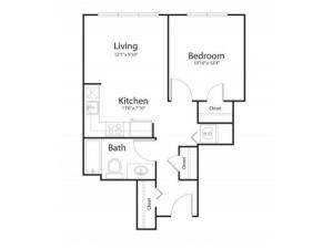1d1 | 1 bed 1 bath | from 619 square feet