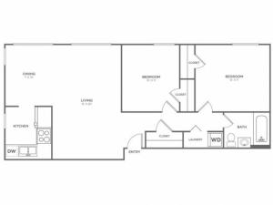Long-Classic | 2 bed 1 bath | from 845 square feet
