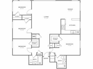 Penthouse | 4 bed 2 bath | from 1382 square feet
