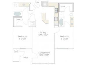 B1 | 2 bed 2 bath | from 1096 square feet