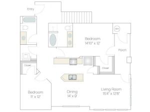 B3.GR | 2 bed 2 bath | from 1277 square feet