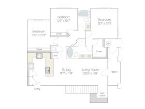 C1 | 3 bed 2 bath | from 1344 square feet