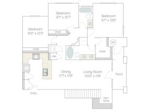 C1.GR | 3 bed 2 bath | from 1344 square feet