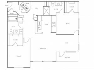 B3 - 1176 | 2 bed 2 bath | from 1176 square feet