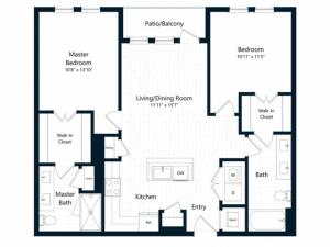 2A.1 | 2 bed 2 bath | from 1119 square feet