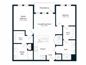 2A TYPE \'A\' | 2 bed 2 bath | from 1028 square feet