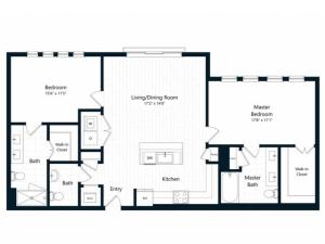 2E | 2 bed 2 bath | from 1214 square feet