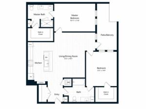 2F.1 | 2 bed 2 bath | from 1282 square feet