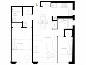 2 bed 2 bath B2-R