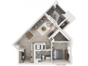 A6 | 1 bed 1 bath | from 721 square feet