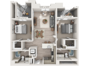 B2 | 2 bed 2 bath | from 1028 square feet
