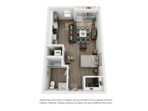 A3 | Studio1 bath | from 501 square feet