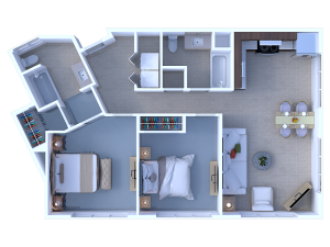 B4: Two Bedroom | View 1