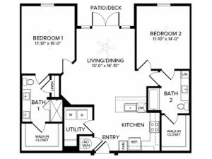 B4 ALT 2 bed 2 bath 1154 square feet