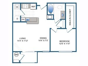 Yardley | 1 bed 1 bath | 752 sq ft