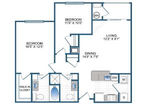 Holland | 2 bed 2 bath | 1063 sq ft