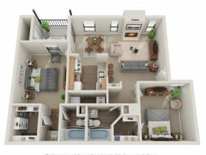 Triple Crown Floorplan | Vanderbilt Apartments