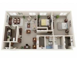 2 Bedroom Floor Plan | Apartments St. Louis | Del Coronado