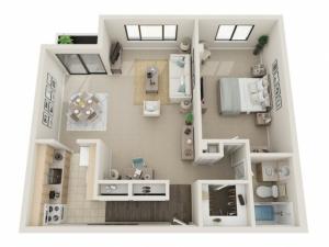 1 Bedroom Floorplan | Fontainebleau Apartments | St. Louis Apartments