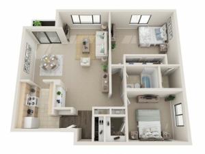 Two Bedroom Floorplan | Fontainebleau Apartments | St. Louis Apartments