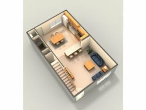 3 bed, 3.5 bath floor plan is 2,000 sq. ft.