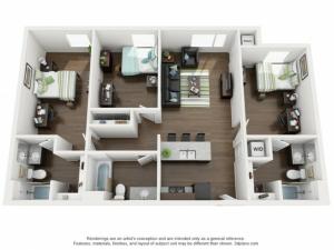 3 bedroom 3 bathroom apartment floor plan 312 Elm Street Prime Place Stillwater