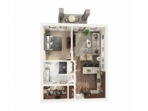 1 Bedroom Floor Plan | Apartments Odessa Tx | Advenir at Legado Ranch