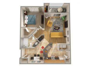 1 Bedroom Floor Plan | Apartments In New Smyrna Beach FL | Lyme Stone Ranch