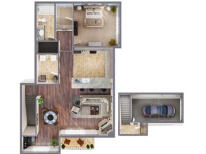 1 Bedroom Renovated Floor Plan | Apartments In Aurora Colorado