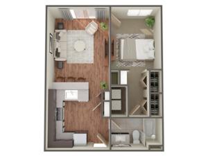 1 Bedroom Floor Plan | Luxury Apartments In Birmingham AL | Station 121