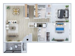 Two Bedroom Floor Plan