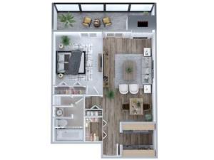 1 Bedroom Floor Plan | South Denver Apartments | Advenir at French Quarter