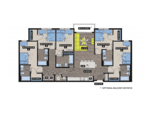E1 5 Bedroom Floor Plan | Bixby Kennesaw | Kennesaw, GA Apartments