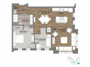 One Bedroom with Den - Unit Q