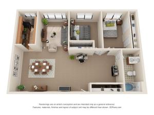 2 Bedroom 1 Bathroom