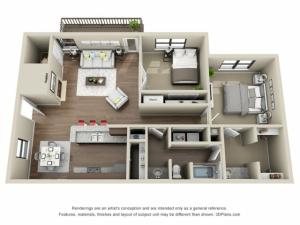2 Bedroom, 1 Bath