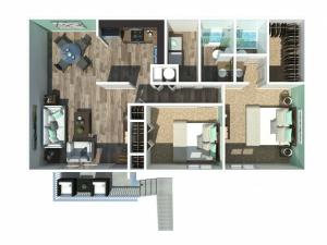 Two Bedroom Two Bath Garden 1100 Sq Ft