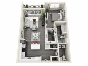 1F | 1 bed 2 bath | The Tomscot | Scottsdale, AZ Apartments
