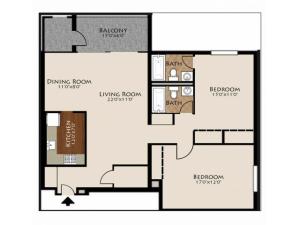 2 Bedroom Floor Plan